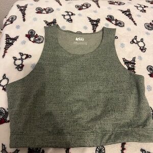 REI Cooperative Green Cropped Athletic Workout Yoga Tank Top Small